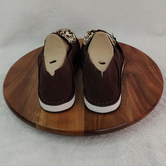 Ariat Cruiser Slip-On Shoes Chocolate Chip Suede Spotted Hair On Lightweight - Picture 4 of 7